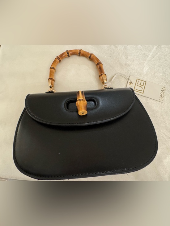 Urban Expressions Handbags - Urban Expressions Black Shoulder Bag with Bamboo-Accent Handle
